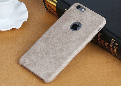 Dünnes Edle Kunstleder PU Hülle iPhone SE Beige