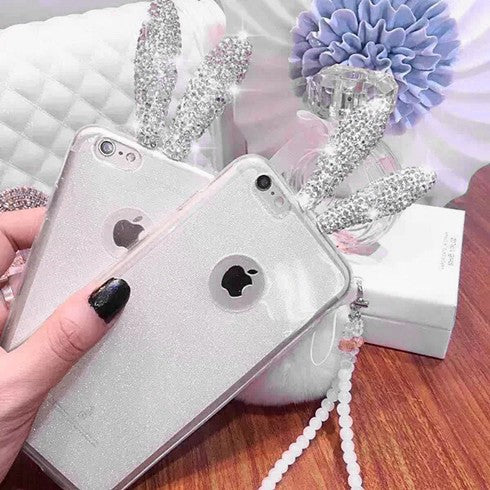 Kaninchenohren Diamond Bling Cover iPhone 6 / 6S