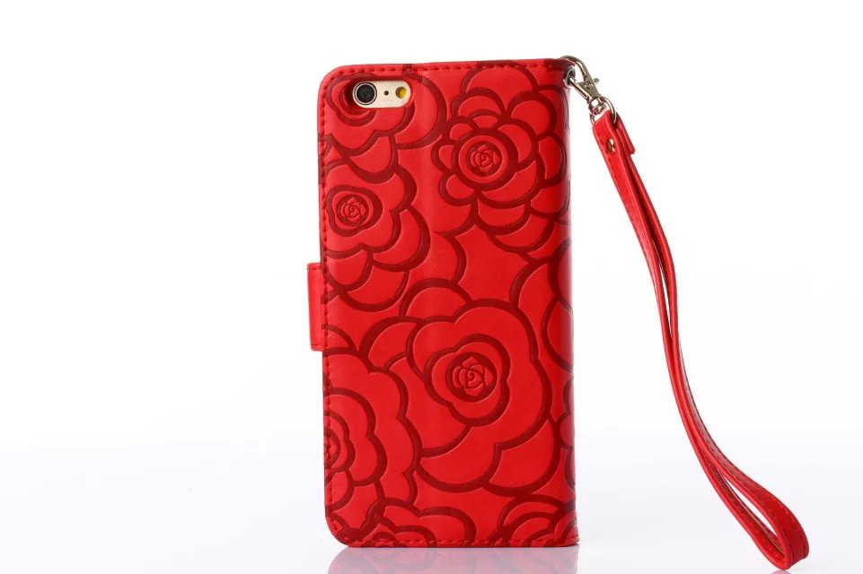 Book Wallet Flip Leder Tasche Hülle mit Kartenfach Rot