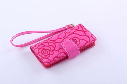 Book Wallet Flip Leder Tasche Hülle mit Kartenfach Rosa