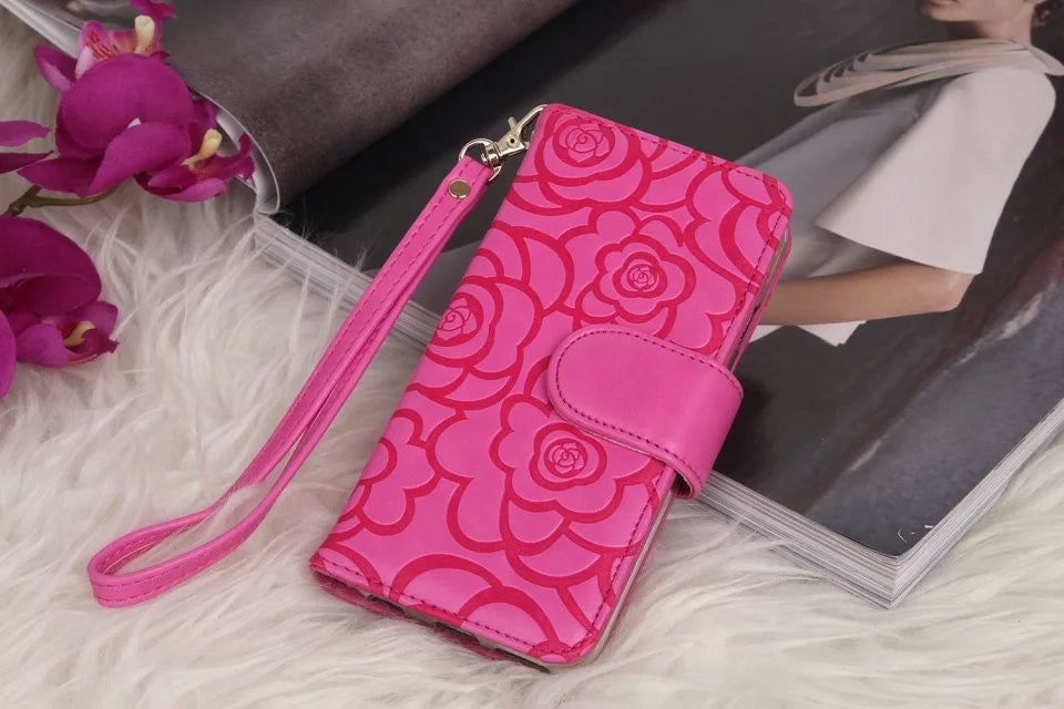 Book Wallet Flip Leder Tasche Hülle mit Kartenfach Rosa