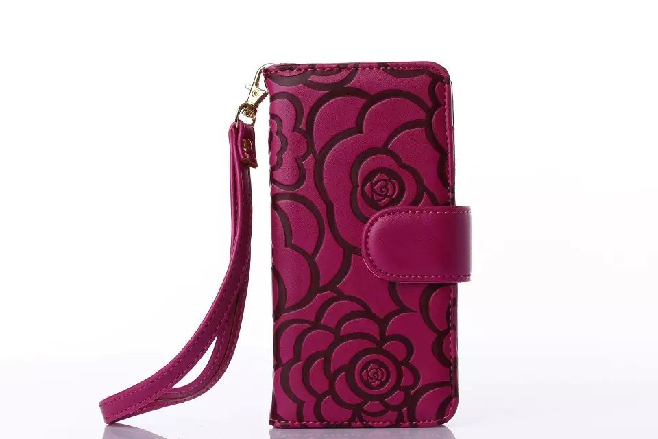 Book Wallet Flip Leder Tasche Hülle mit Kartenfach Lila