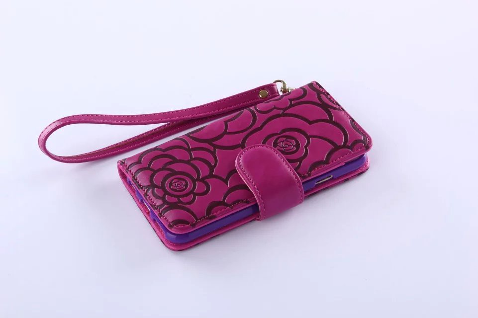 Book Wallet Flip Leder Tasche Hülle mit Kartenfach Lila