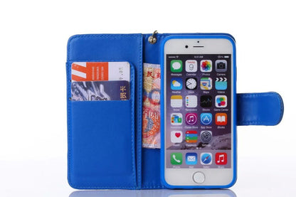 Book Wallet Flip Leder Tasche Hülle mit Kartenfach Blau