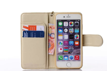 Book Wallet Flip Leder Tasche Hülle mit Kartenfach Gold