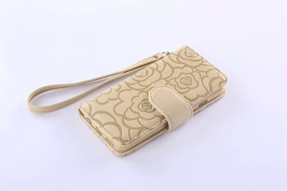 Book Wallet Flip Leder Tasche Hülle mit Kartenfach Gold