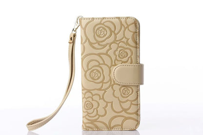 Book Wallet Flip Leder Tasche Hülle mit Kartenfach Gold
