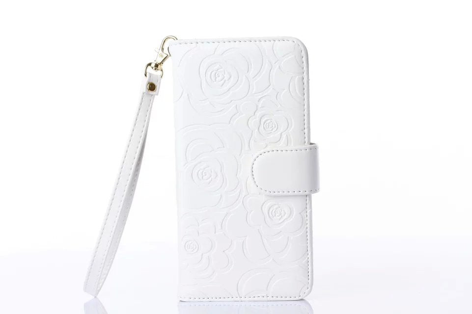 Book Wallet Flip Leder Tasche Hülle mit Kartenfach weiss