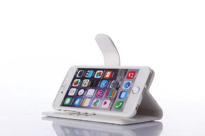 Book Wallet Flip Leder Tasche Hülle mit Kartenfach weiss