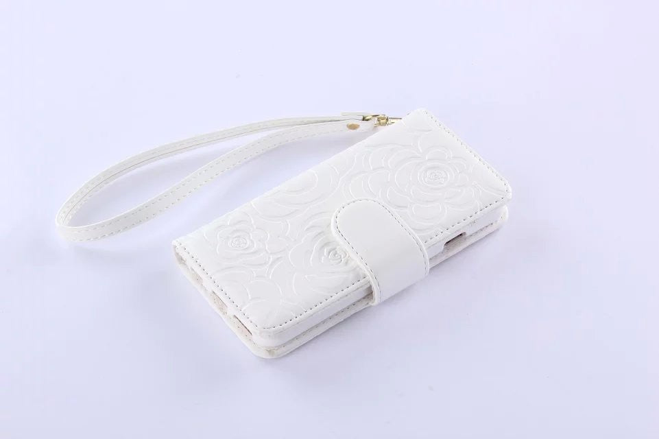 Book Wallet Flip Leder Tasche Hülle mit Kartenfach weiss