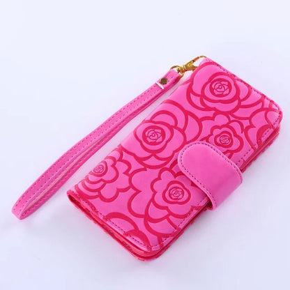 Book Wallet Flip Leder Tasche Hülle mit Kartenfach Pink
