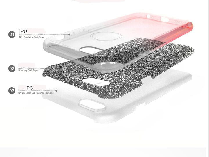 Bling Ultra dünne TPU Silikon mit Verlauf Gold