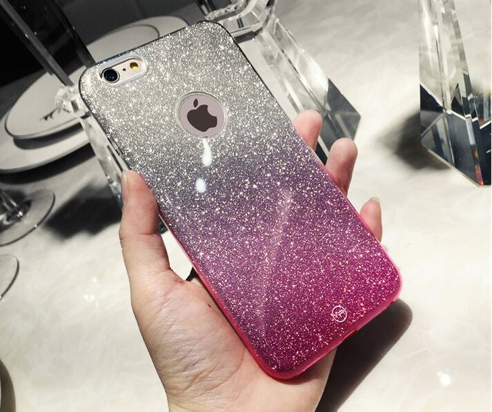 Bling Ultra dünne TPU Silikon mit Verlauf Pink