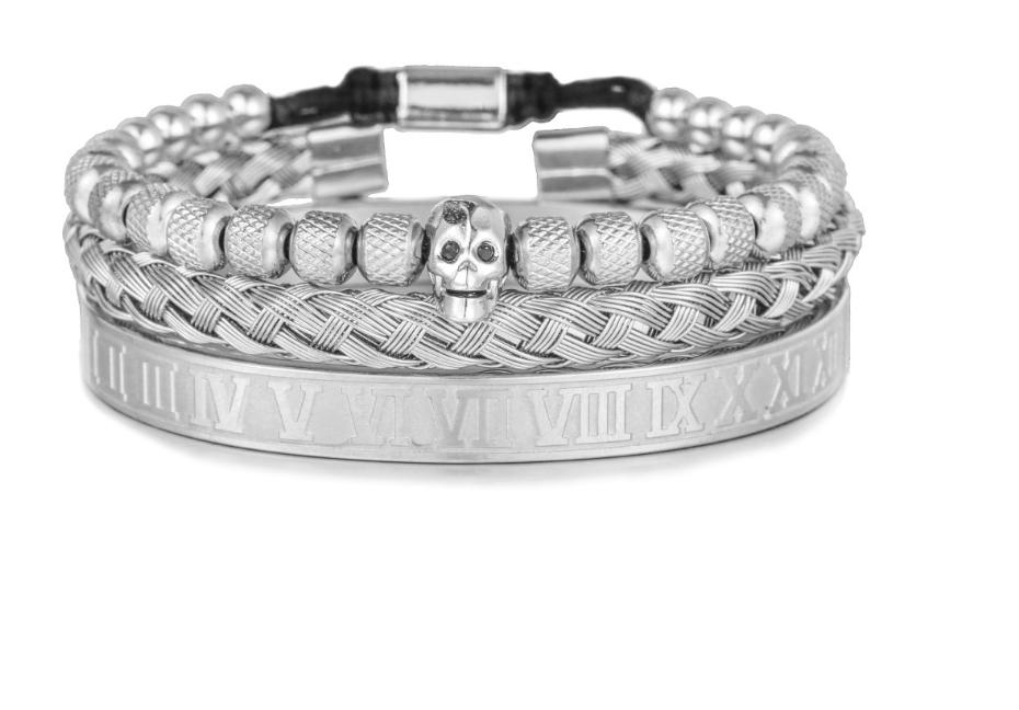 Royal King Silber Ketten Bracelet Luxus Armband Bracelet  Schweizer Quarzwerk -ROYAL KING Damenschmuck- Kostenloser Versand Herrenschmuck
