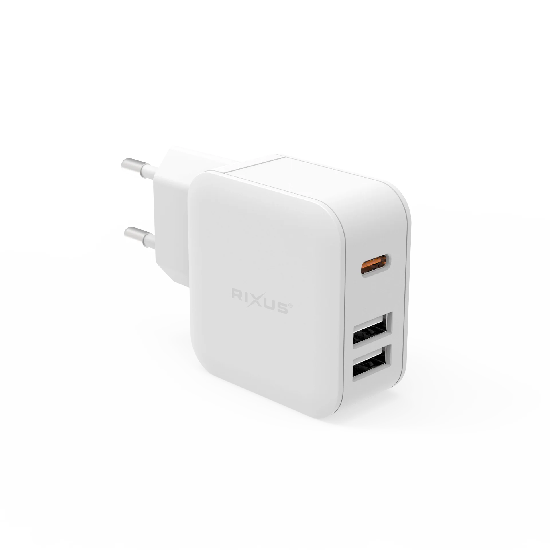 Rixus RX75 Wandladegerät 20W PD, 2x USB-A + 1x USB-C – Weiss