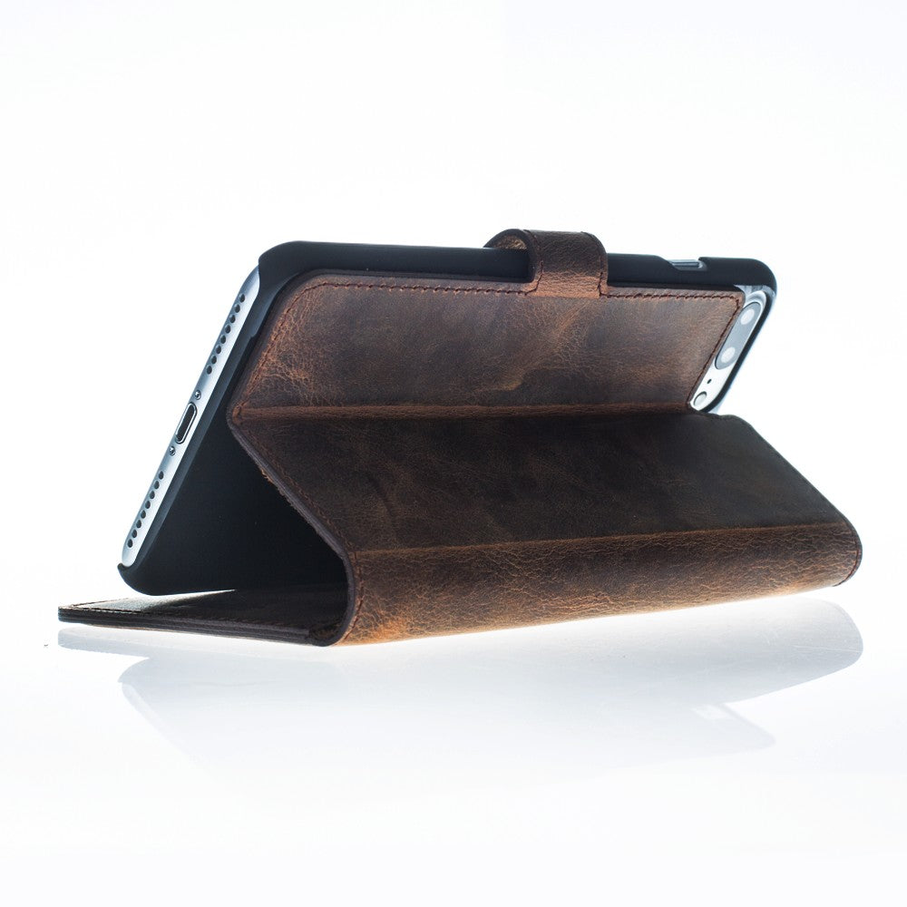 ANTIC ECHT LEDER Book Wallet Etui iPhone 7 Plus