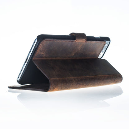ANTIC ECHT LEDER Book Wallet Etui iPhone 7 Plus