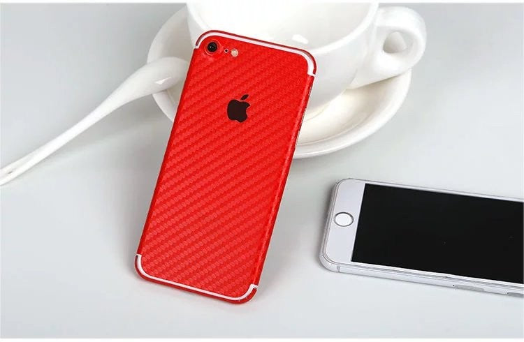 iPhone 7 Carbon Aufkleber Folie Sticker Rot
