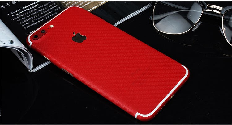iPhone 7 Plus Carbon Aufkleber Folie Sticker Rot