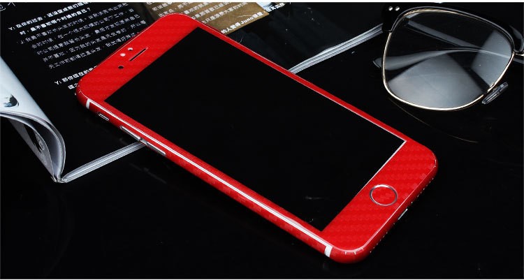 iPhone 7 Plus Carbon Aufkleber Folie Sticker Rot