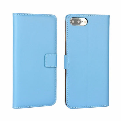 Leder Book Wallet Etui iPhone 7 Plus Blau