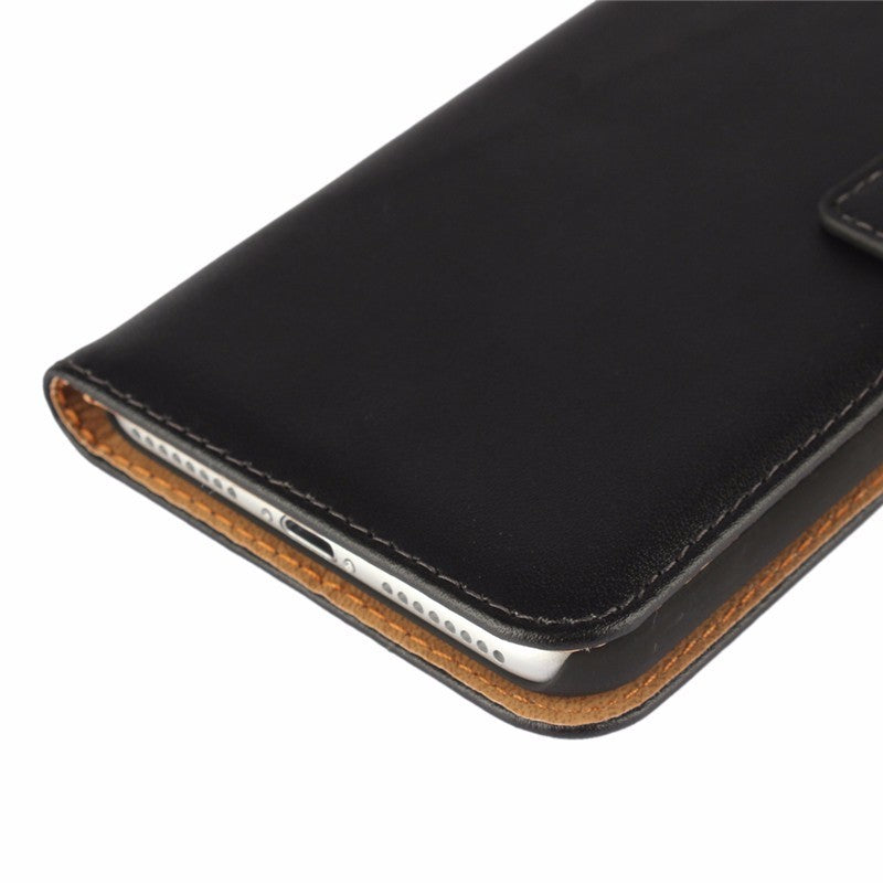 Leder Book Wallet Etui iPhone 7 Plus Blau