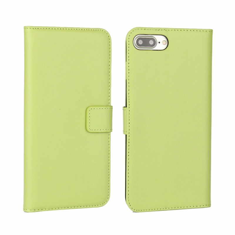 Leder Book Wallet Etui iPhone 7 Plus Grün