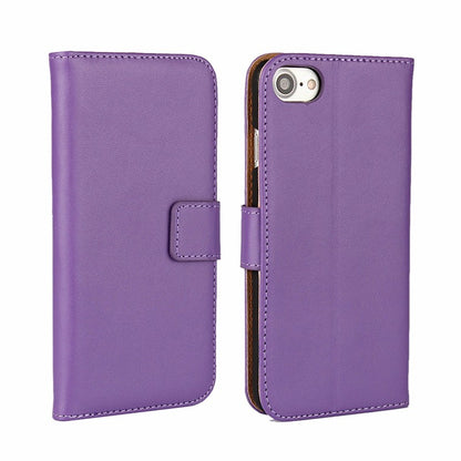 Leder Book Wallet Etui iPhone 7 Lila