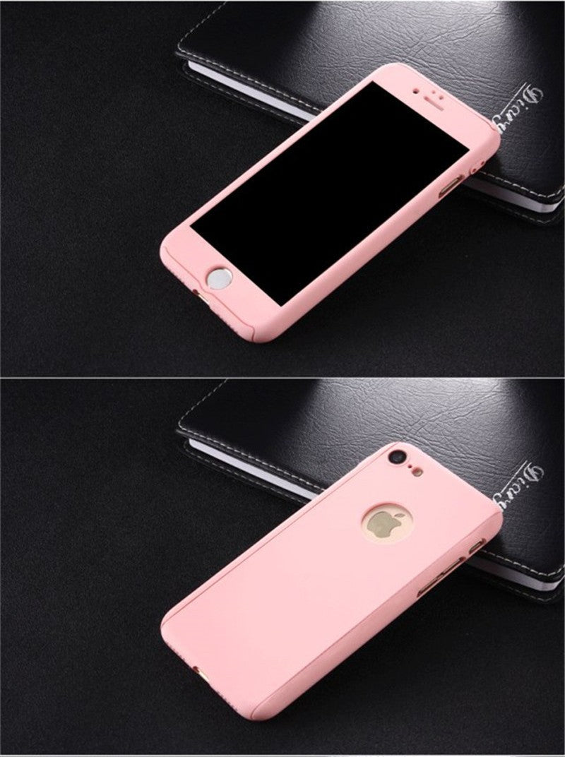 Pink 360° Full Cover Case iPhone 7 Plus + Panzerglas