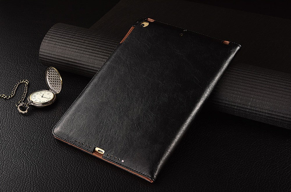 Luxus Leder Smart Case iPad Mini 1 / 2 / 3 Schwarz