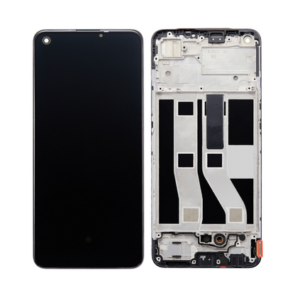 Oppo A74 4G Display und Digitizer mit Rahmen Prism Black OEM