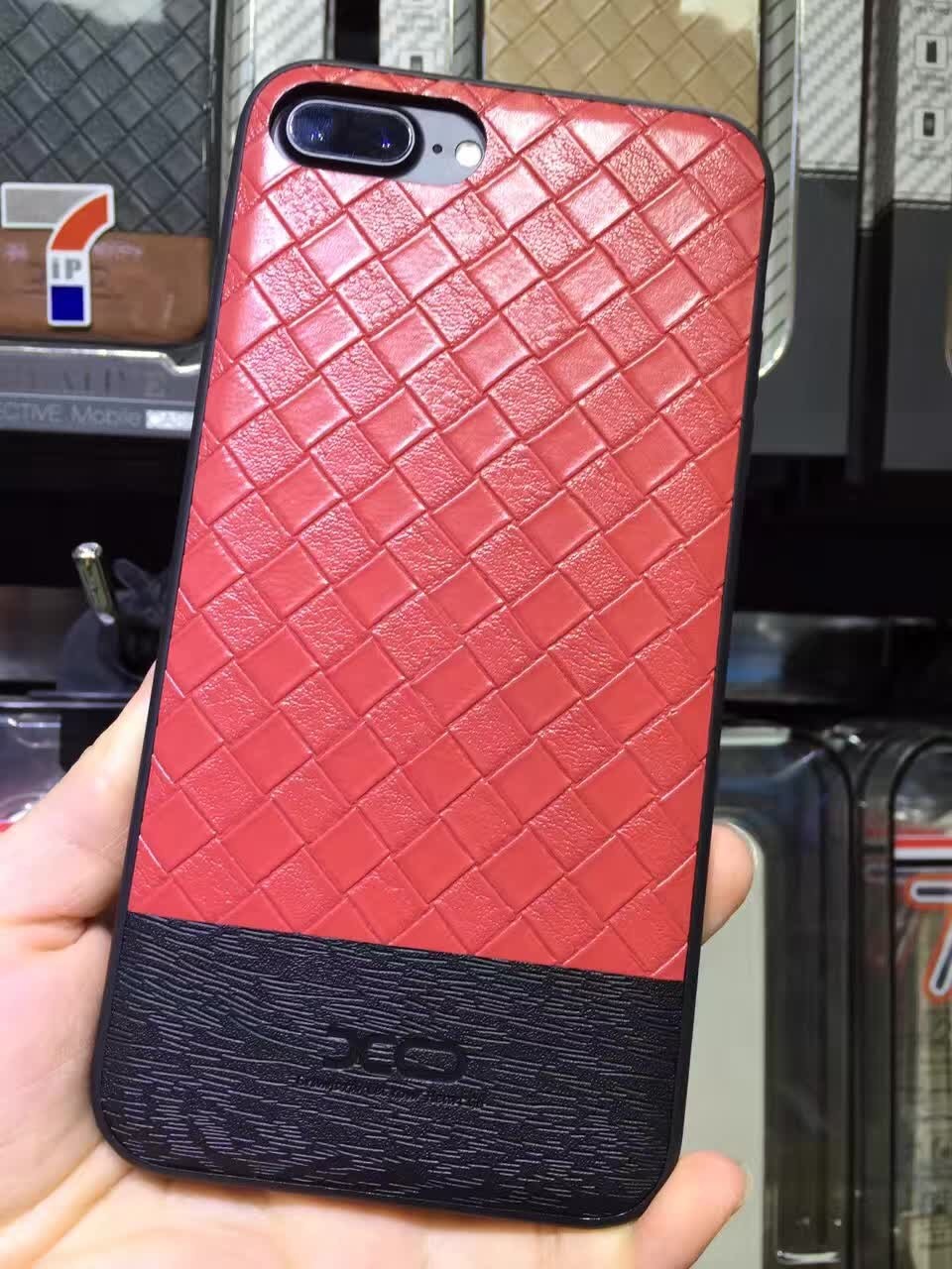 Leder Hülle Case für Apple iPhone 7 Plus Rot