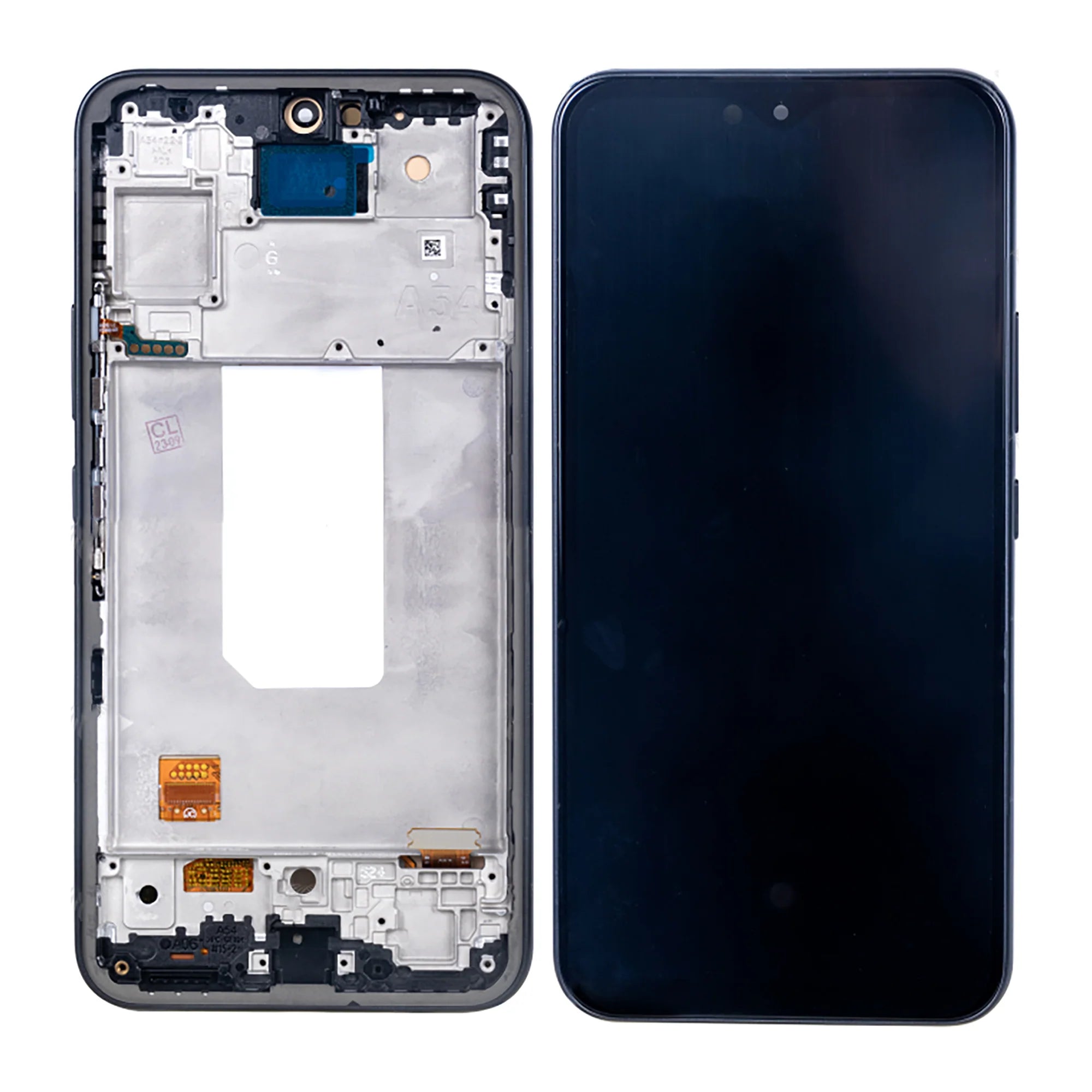 Samsung Galaxy A54 5G Display und Digitizer mit Rahmen Schwarz Soft-OLED - Phonebazaar