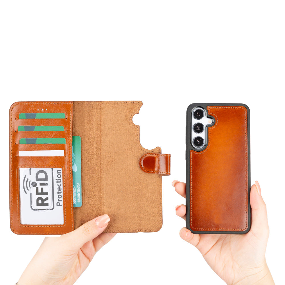 Echtleder-Wallet-Hülle (Samsung Galaxy S25 Plus) - Phonebazaar