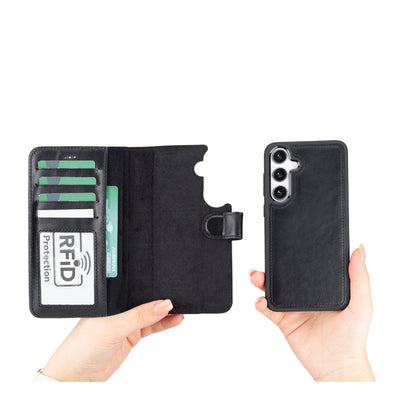 Echtleder-Wallet-Hülle (Samsung Galaxy S25 Plus) - Phonebazaar