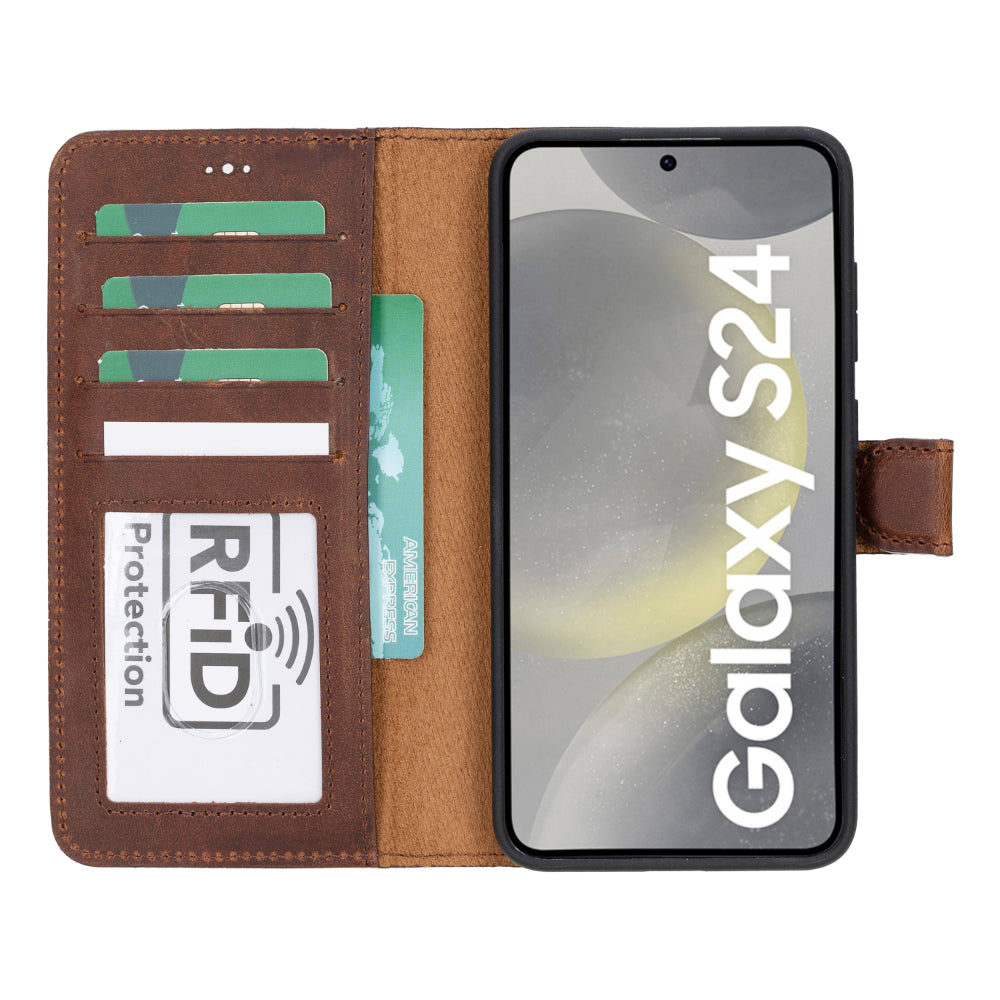 Echtleder-Wallet-Hülle (Samsung Galaxy S25 Plus) - Phonebazaar