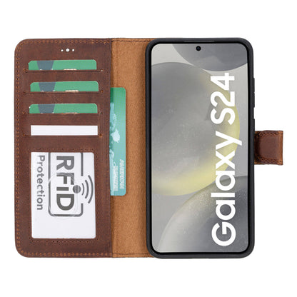 Echtleder-Wallet-Hülle (Samsung Galaxy S25 Plus) - Phonebazaar