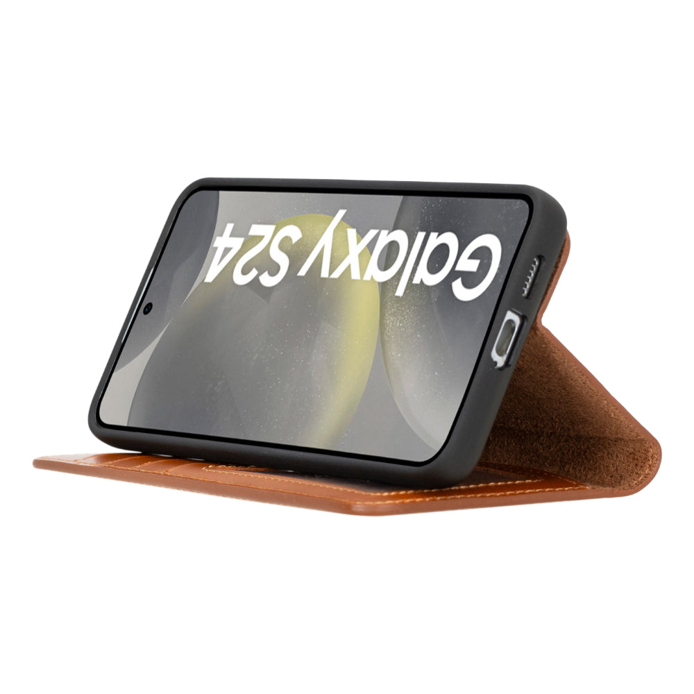 Echtleder-Wallet-Hülle (Samsung Galaxy S25 Plus) - Phonebazaar