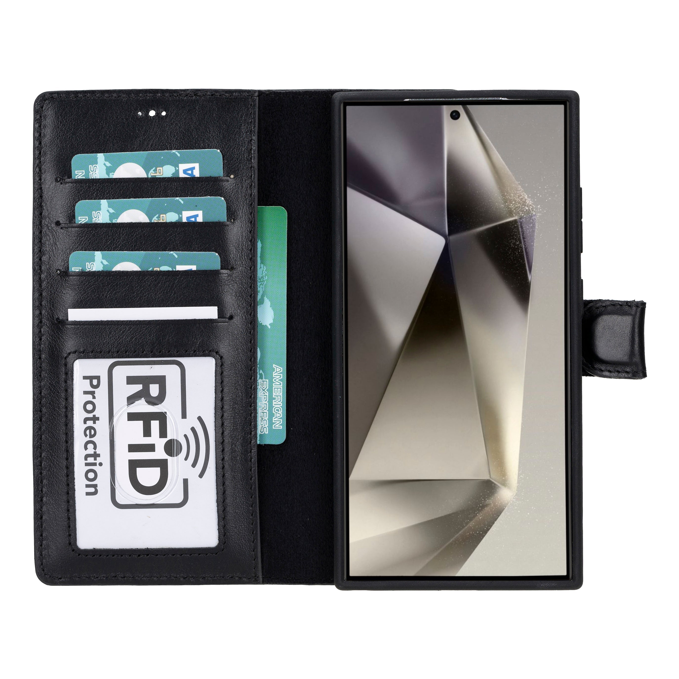 Echtleder-Wallet-Hülle (Samsung Galaxy S25 Ultra) - Phonebazaar