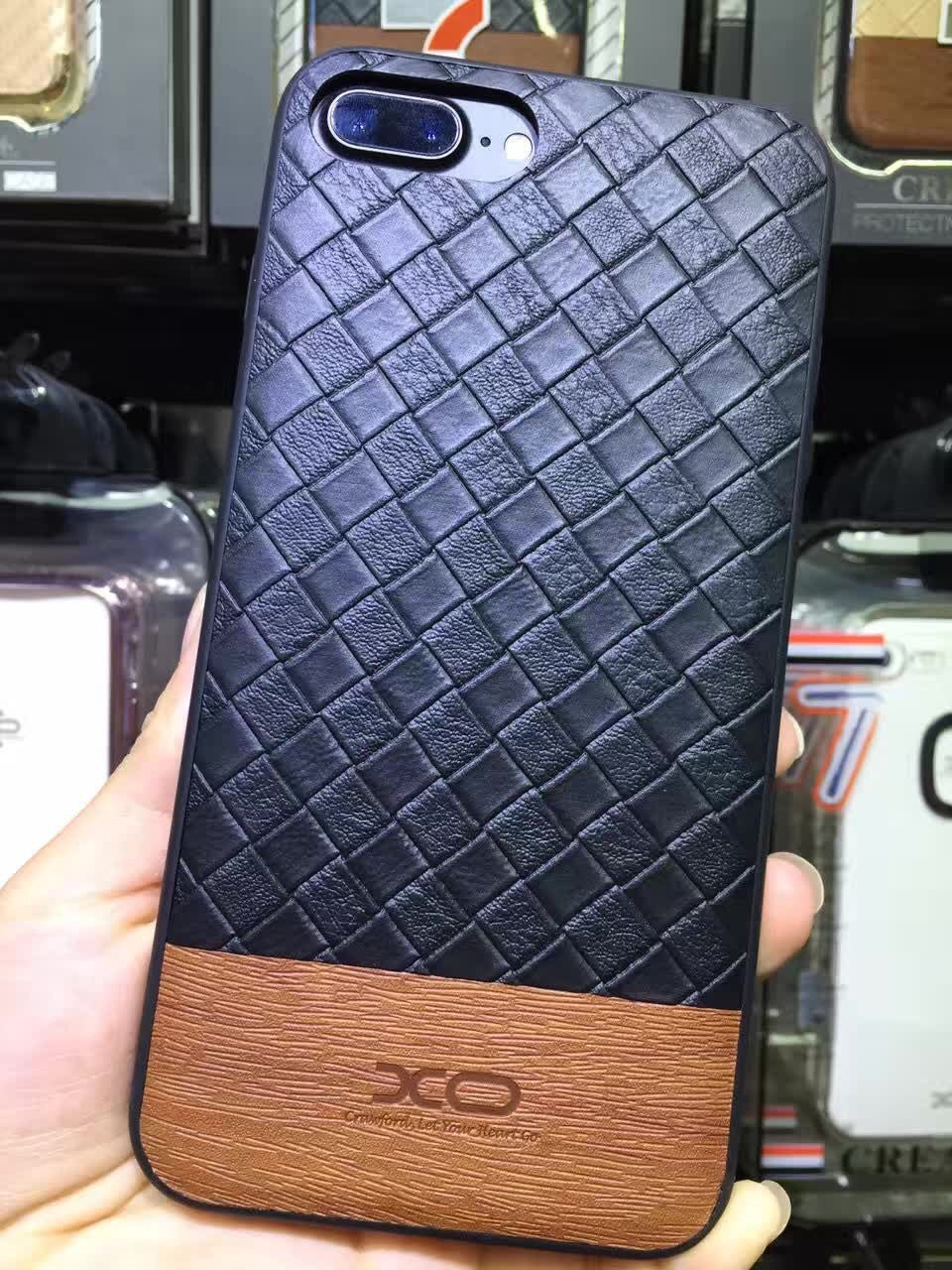 Leder Hülle Case für Apple iPhone 7 Plus Schwarz