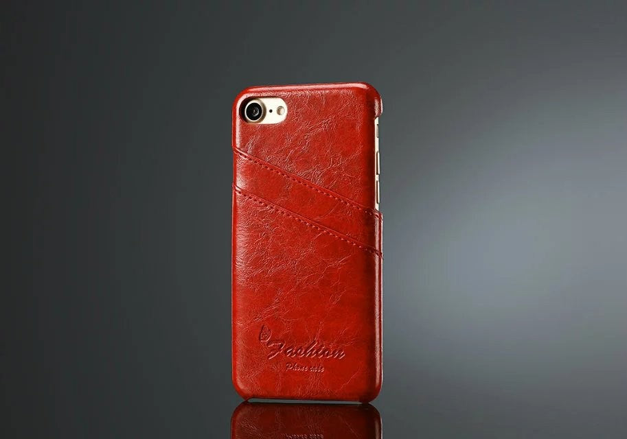 Retro Leder Hüllen Tasche iPhone 7 Rot