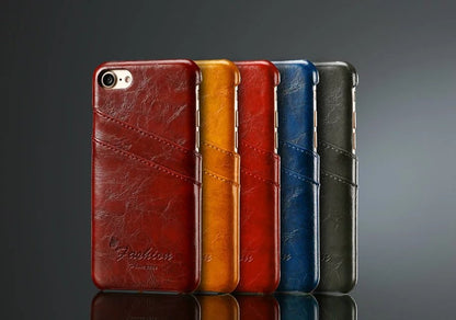 Retro Leder Hüllen Tasche iPhone 7 Rot