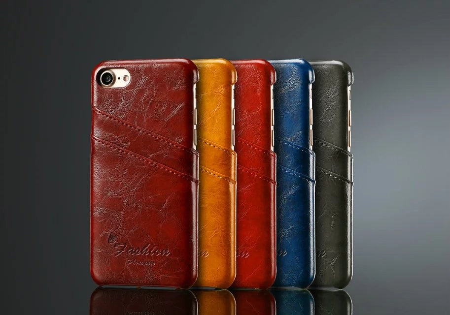 Retro Leder Hüllen Tasche iPhone 7 Rot