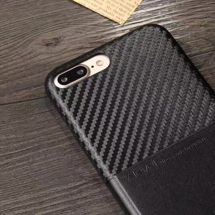 Edle Leder Hülle Tasche iPhone 7 Plus Schwarz