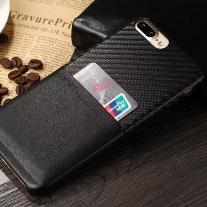 Edle Leder Hülle Tasche iPhone 7 Plus Schwarz