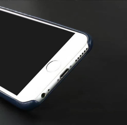 Edle Leder Hülle Tasche iPhone 7 Plus Blau