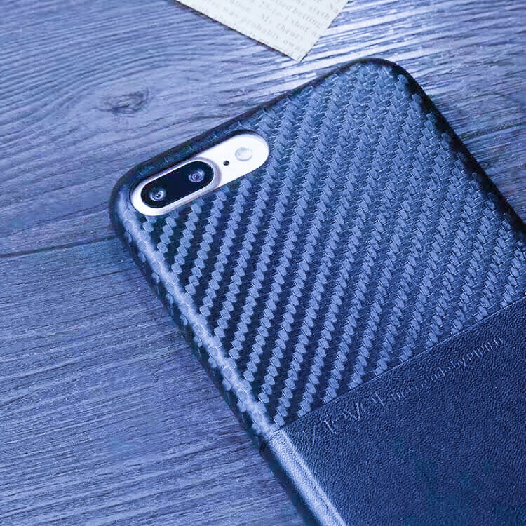 Edle Leder Hülle Tasche iPhone 7 Plus Blau