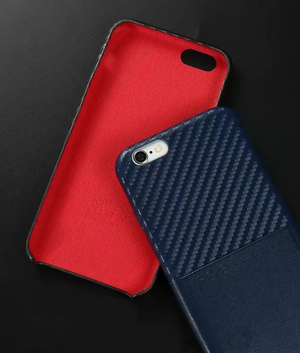 Edle Leder Hülle Tasche iPhone 7 Blau