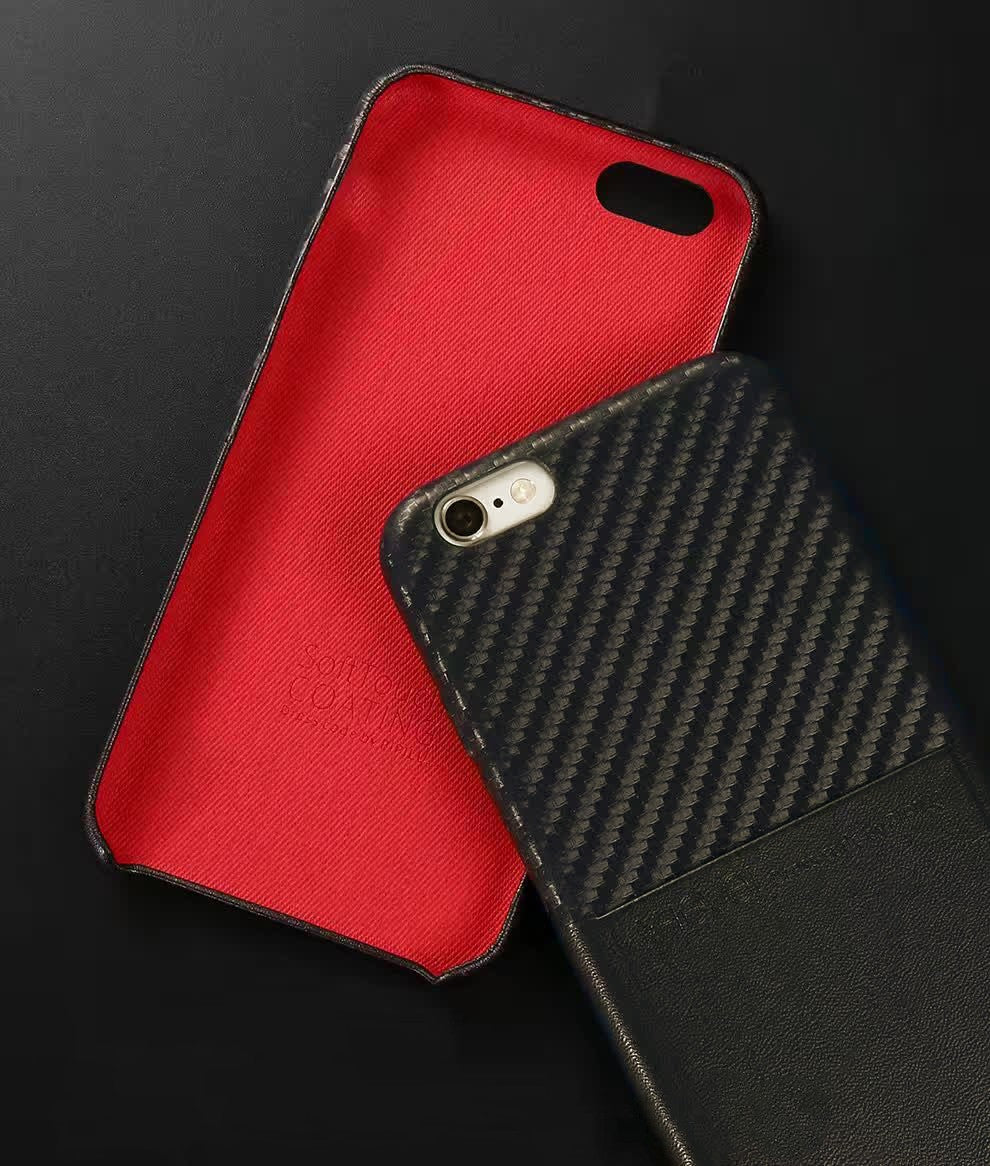 Edle Leder Hülle Tasche iPhone 7 Schwarz
