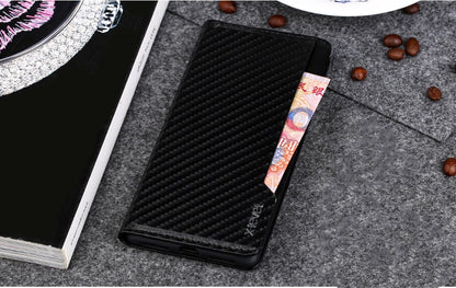 Gewebte Leder Book Hülle iPhone 7 Plus Schwarz